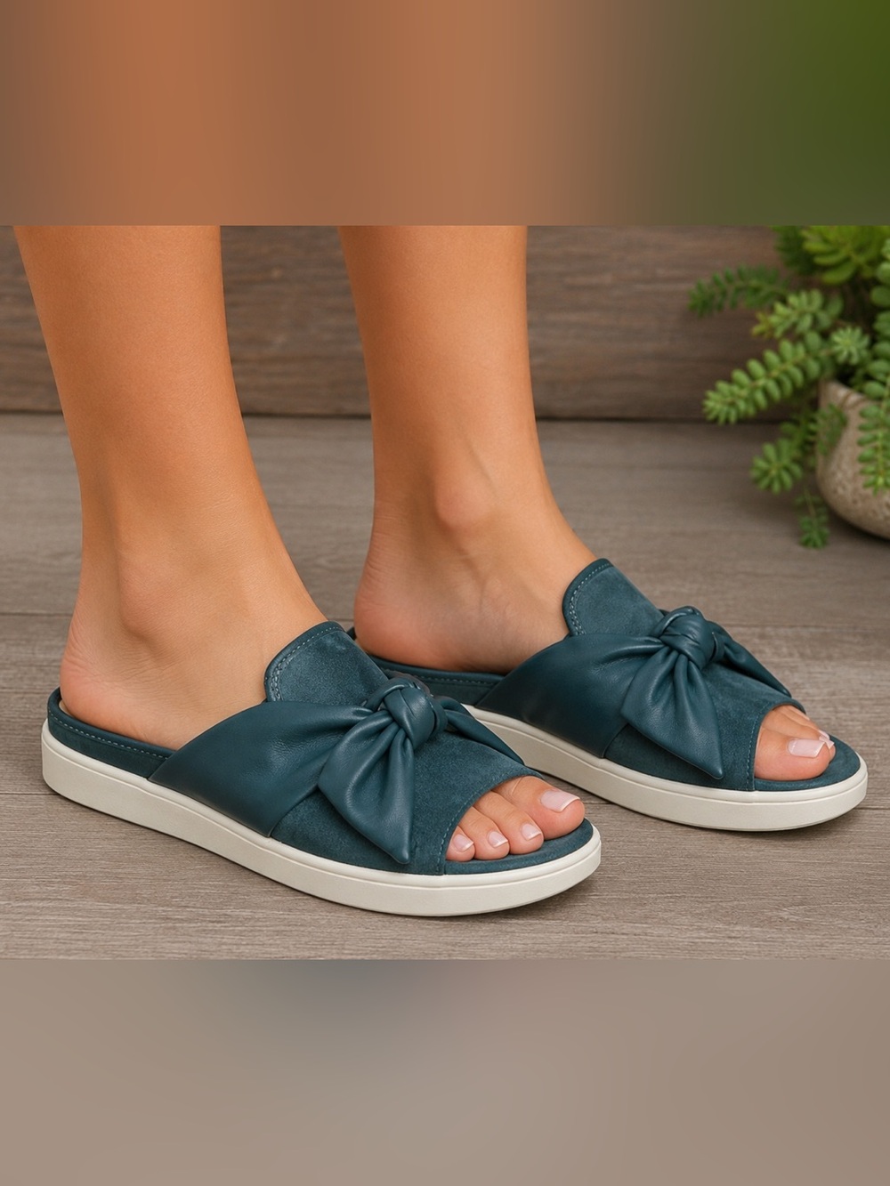 SPENCO Teal Slip-On Mules- size 8B